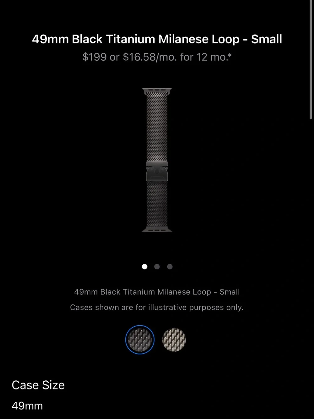 Apple Black Stainless Steel Milanese Loop Watch Band - Small